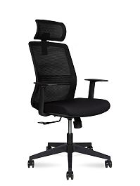 Кресло офисное Scanno / черная сетка /черная ткань - Фото предпросмотра