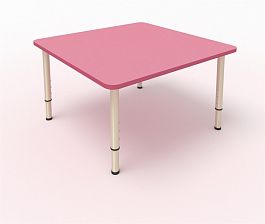Детский стол 4-х местный 700*700*400…580 розовый - Фото предпросмотра