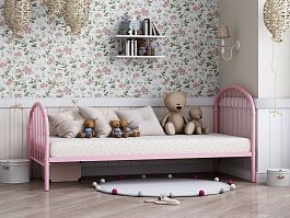 Кровать односпальная "Эвора-1" розовый - Фото предпросмотра
