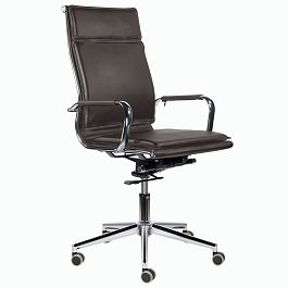 Кресло офисное BRABIX PREMIUM "Kayman EX-532", экокожа, хром, темно-коричневое, 532545 - Фото предпросмотра