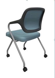 Конференц стул на колесных опорах Winger CWG73GW/каркас металл серебристый/каркас спинки черный плас "Кресла для посетителей"  ТК-001818000012 серый - Фото предпросмотра