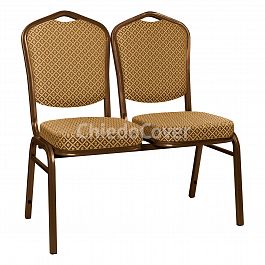 Секция стульев Хит - коричневый, ромб коричневый - Фото предпросмотра