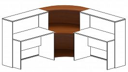 Угловой элемент промежуточный для столов глубиной 60см "Комфорт" К 907 французский орех - Фото предпросмотра