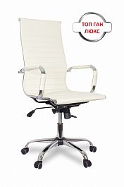 Кресло для руководителя College CLG-620 LXH-A Beige, хром, кожа PU, цвет бежевый "Кресла для руководителей"  ТК-001039000028 бежевый - Фото предпросмотра