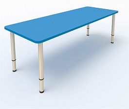 Детский стол 2-х местный 1100*550*400…580 синий - Фото предпросмотра