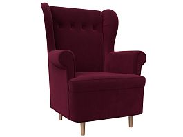 Кресло Торин (полностью микровельвет бордовый) - Фото предпросмотра