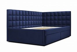Кровать «Юник» с ящиками 900,  синяя - Фото предпросмотра