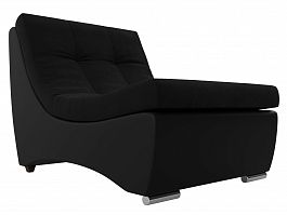 Модуль Монреаль кресло (основа микровельвет черный, компаньон экокожа черная) - Фото предпросмотра