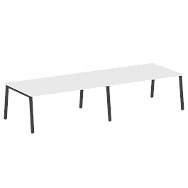 Metal System Перег. стол (2 столешницы) на А-образном м/к БА.ПРГ-2.5 Белый/Антрацит металл 3600*1235*750 - Фото предпросмотра