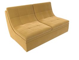 Модуль Холидей раскладной диван (полностью микровельвет желтый) - Фото предпросмотра
