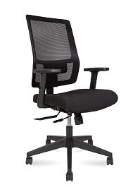 Кресло офисное Techo LB / черный пластик / черная сетка / черная ткань - Фото предпросмотра