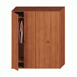 Шкаф комбинированный высокий (одежда + закрытый) "Престиж" Исп.59 темный орех - Фото предпросмотра