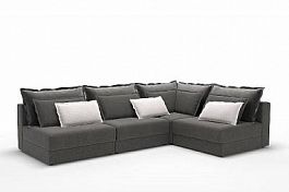 Incanto диван-кровать угловой без подлокотников велюр серый - Фото предпросмотра