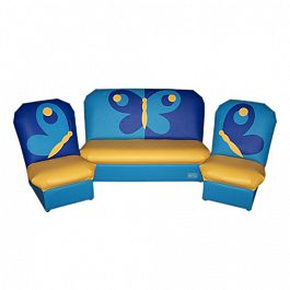 Комплект мягкой игровой мебели «Радуга» бабочка-голубой - Фото предпросмотра