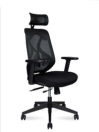 Кресло офисное Имидж black / черный пластик / черная сетка / черная ткань - Фото предпросмотра