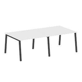Metal System Перег. стол (2 столешницы) на А-образном м/к БА.ПРГ-2.2 Белый/Антрацит металл 2400*1235*750 - Фото предпросмотра