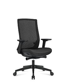 Кресло офисное Ruby black LB / черный пластик / черная сетка / черная ткань - Фото предпросмотра