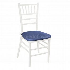 Подушка 01 для стула Кьявари, 3см, кожзам синий - Фото предпросмотра