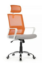 Кресло Mint RCH 1029HW Белый пластик/Оранжевая сетка - Фото предпросмотра
