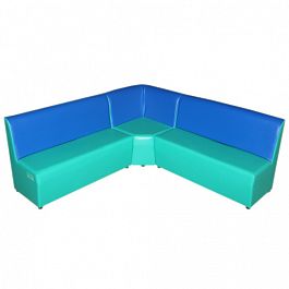 Комплект мягкой угловой мебели (3+1+3) «Сатурн» зелено-синий - Фото предпросмотра
