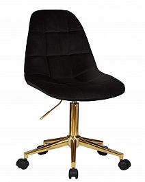 Офисное кресло для персонала DOBRIN MONTY GOLD (чёрный велюр (MJ9-101)) - Фото предпросмотра
