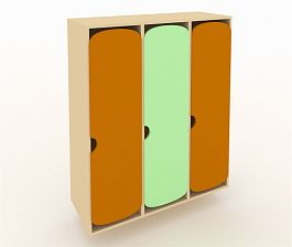 Шкаф для детской одежды ШГ-3М оранжевый - Фото предпросмотра