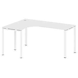 Metal System Стол криволинейный левый на П-образном м/к БП.СА-4 (L) Белый/Белый металл 1600*1200*750 - Фото предпросмотра