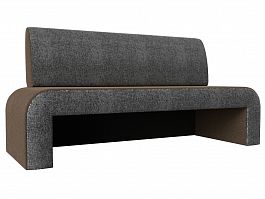 Кухонный прямой диван Кармен (основа рогожка коричневая, компаньон рогожка серая) - Фото предпросмотра
