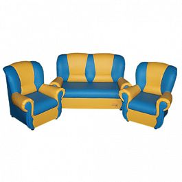 Комплект игровой мебели «Бусинка» Голубо-желтый - Фото предпросмотра