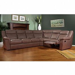 Угловой диван "Эльба 11" кожа - Фото предпросмотра