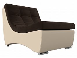 Модуль Монреаль кресло (основа микровельвет коричневый, компаньон экокожа бежевая) - Фото предпросмотра