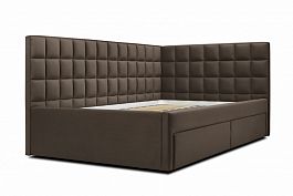 Кровать «Юник» с ящиками 900, коричневая - Фото предпросмотра