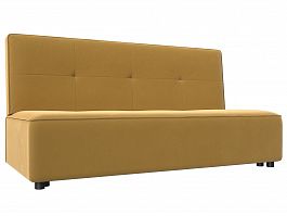 Прямой диван Зиммер (полностью микровельвет желтый) - Фото предпросмотра