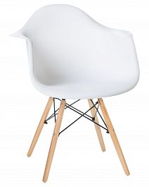 Стул обеденный DOBRIN DAW (ножки светлый бук, цвет сиденья белый) - Фото предпросмотра