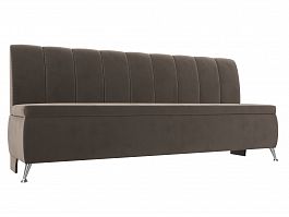 Кухонный прямой диван Кантри (полностью велюр коричневый) - Фото предпросмотра
