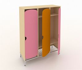 Шкаф для детской одежды на ножках ШГС3М розовый - Фото предпросмотра
