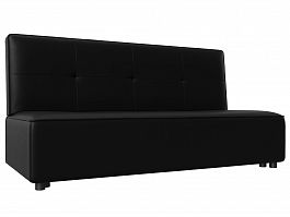 Прямой диван Зиммер (полностью экокожа черная) - Фото предпросмотра