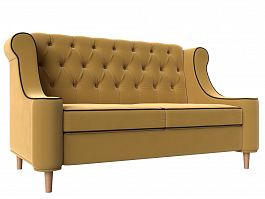Прямой диван Бронкс (полностью микровельвет желтый) - Фото предпросмотра