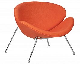 Кресло дизайнерское DOBRIN EMILY (оранжевая ткань AF, хромированная сталь) - Фото предпросмотра