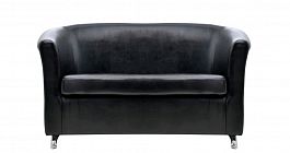 С-100 Коломбо 2-х местный диван с подлокотниками 142*75*78 oregon 16 черный "Мягкая мебель для кабинета" ТК-001812000034 черный - Фото предпросмотра