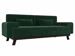 Прямой диван Мюнхен (полностью велюр зеленый) - Фото предпросмотра