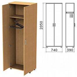 Шкаф для одежды "Монолит", 740х390х2050 мм, цвет бук бавария, ШМ49.1 - Фото предпросмотра