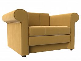 Кресло-кровать Берли (полностью микровельвет желтый) - Фото предпросмотра
