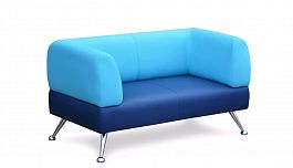 Вейт Диван двухместный (1400х730х780) Santorini 0405 - 0419 "Мягкая мебель для кабинета" ТК-002120401772 синий - Фото предпросмотра