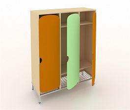 Шкаф для детской одежды на ножках ШГС3М оранжевый - Фото предпросмотра