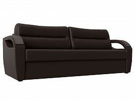 Прямой диван Форсайт (полностью экокожа коричневая) - Фото предпросмотра