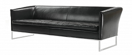 С-16 Лиз 3-х местный диван (200*85*75) экокожа Oregon 16 Черный "Мягкая мебель для кабинета" ТК-001812000019 черный - Фото предпросмотра