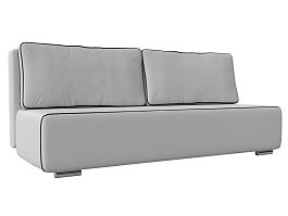 Прямой диван Уно (основа экокожа белая, кант экокожа черная) - Фото предпросмотра