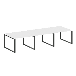 Metal System Перег. стол (3 столешницы) на О-оразном м/к БО.ПРГ-3.2 Белый/Антрацит металл 3600*1235*750 - Фото предпросмотра