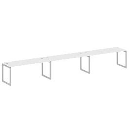 Metal System Quattro Р. ст. на 3 раб. места на О-образном м/к 50БО.СМ-3.5 Белый/Серый металл 5400*720*750 - Фото предпросмотра